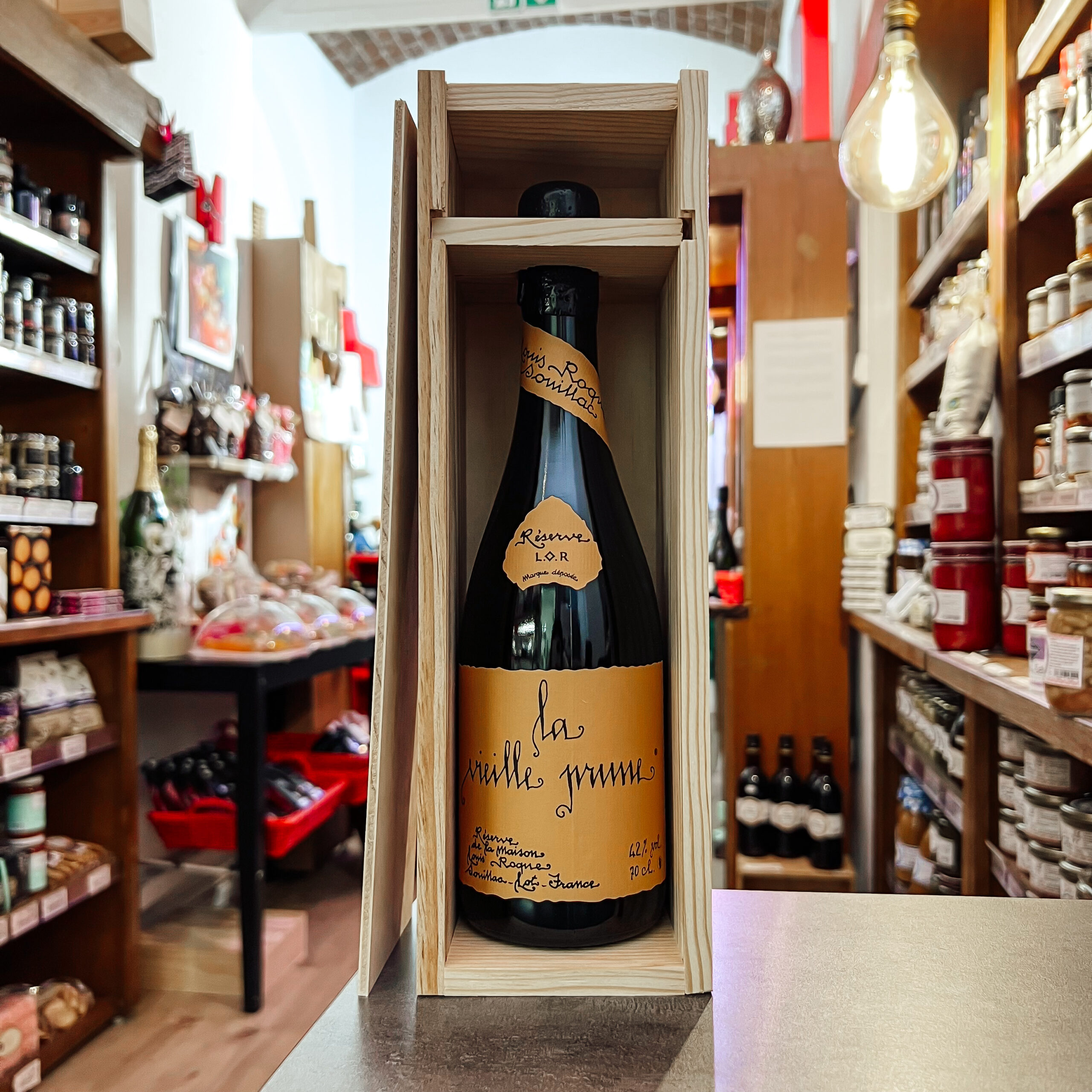 La vieille prune Louis Roque en coffret bois
