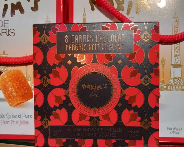 8 Carres de chocolat marbré Maxim's nouveau
