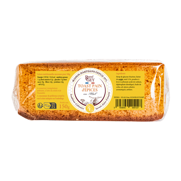 Toast Pain D'épices  150g  Spécial Foie Gras Raoul Gey