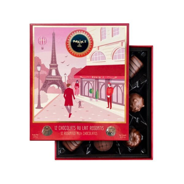 Assortiment exclusif -coffret luxe 12 chocolats lait Maxim's – Image 2