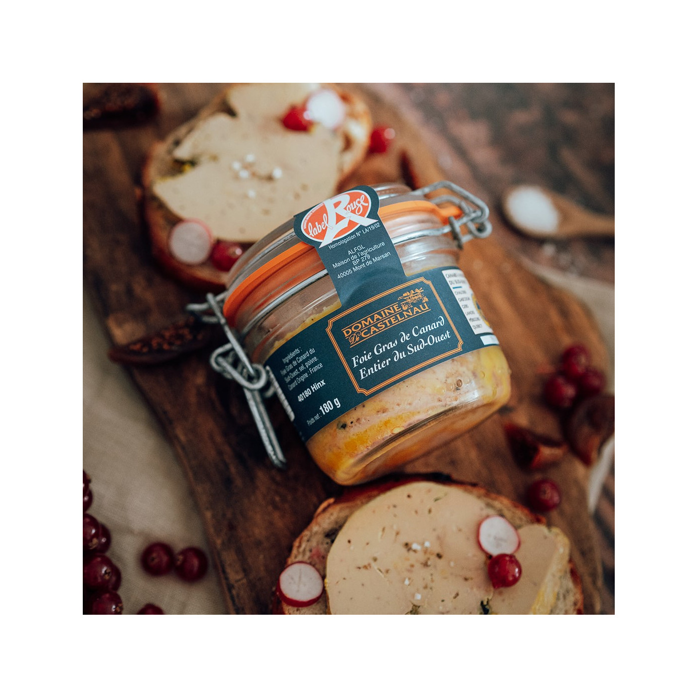 Foie gras de canard entier 180g Domaine de Castelnau