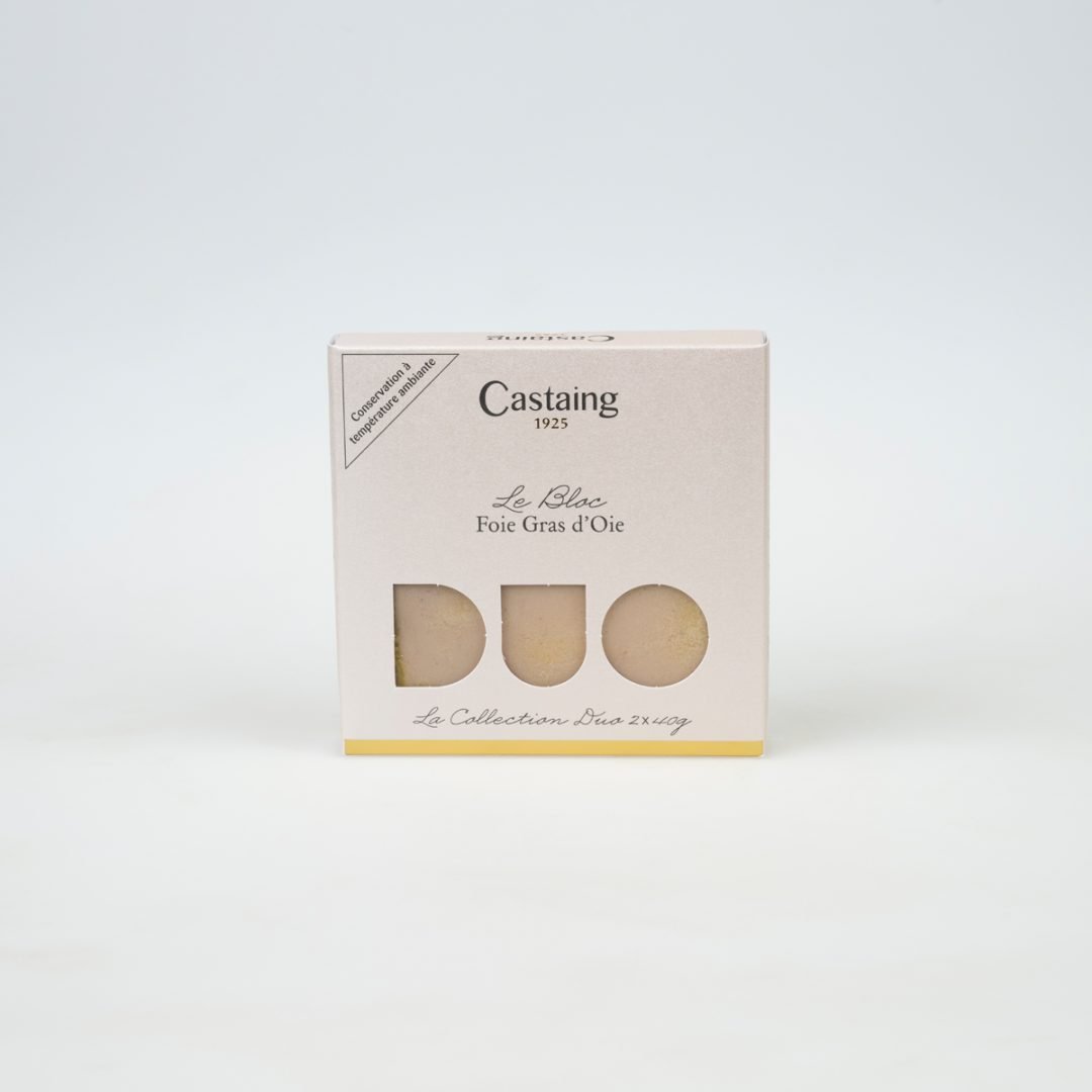 2 tranches de foie gras d'oie Bloc mi cuit Castaing